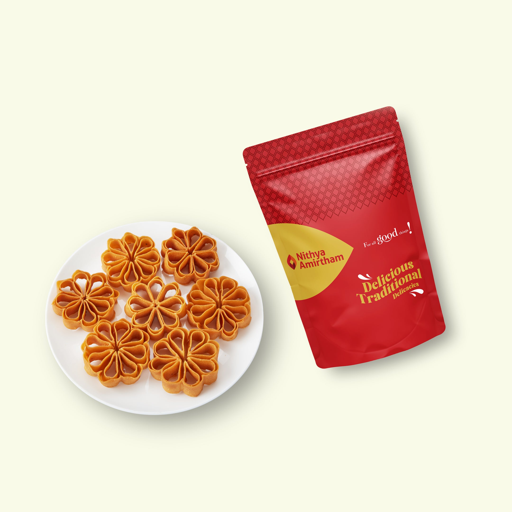 Achu Murukku Sweet 8 Piece - Nithya Amirtham Indian Food Pvt Ltd